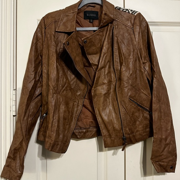 Blu Pepper Vegan Leather Boho Moto Jacket Women’s Large - vintage feel - Picture 3 of 11